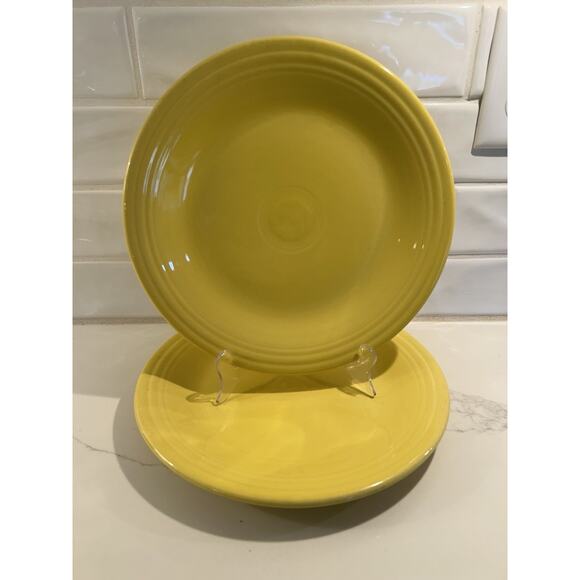 Homer Laughlin Other - Vtg Homer Laughlin Fiesta Sunflower Plates 10.5" Set Of 2 Dinner Large Plates